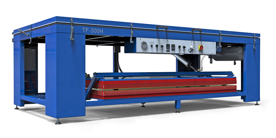 Vacuum membrane press TF-300H for solid surfece materials preheating and shaping