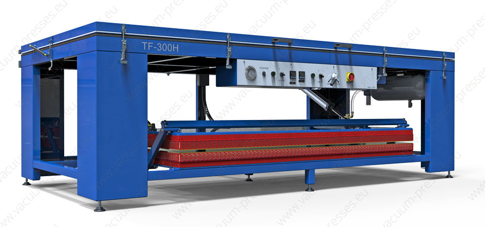Vacuum membrane press TF-300H for solid surfece materials preheating and shaping